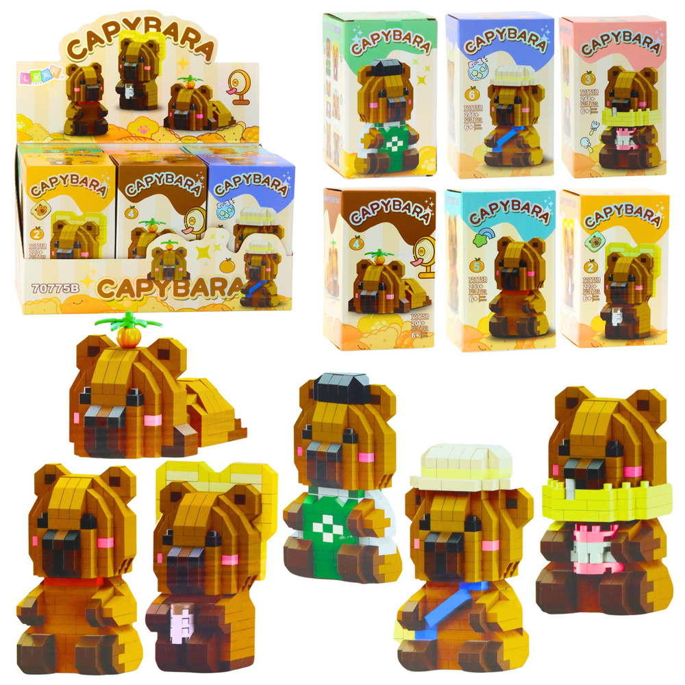 3D Stavebnice LEAN Toys Kapibara 9 x 9 x 15 cm pro děti +3 let — Celkový pohled