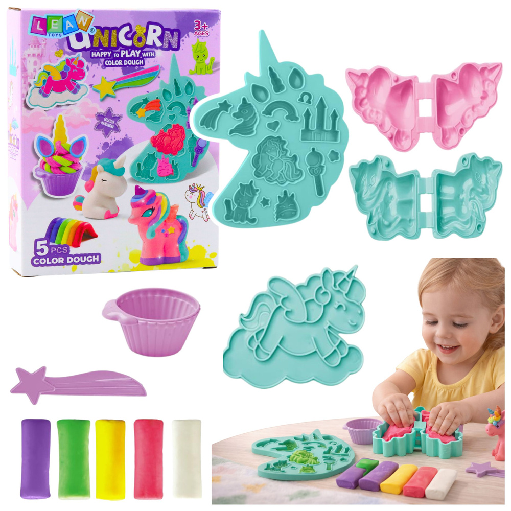 Kreativní sada plastelína Jednorožec LEAN Toys — Celkový pohled