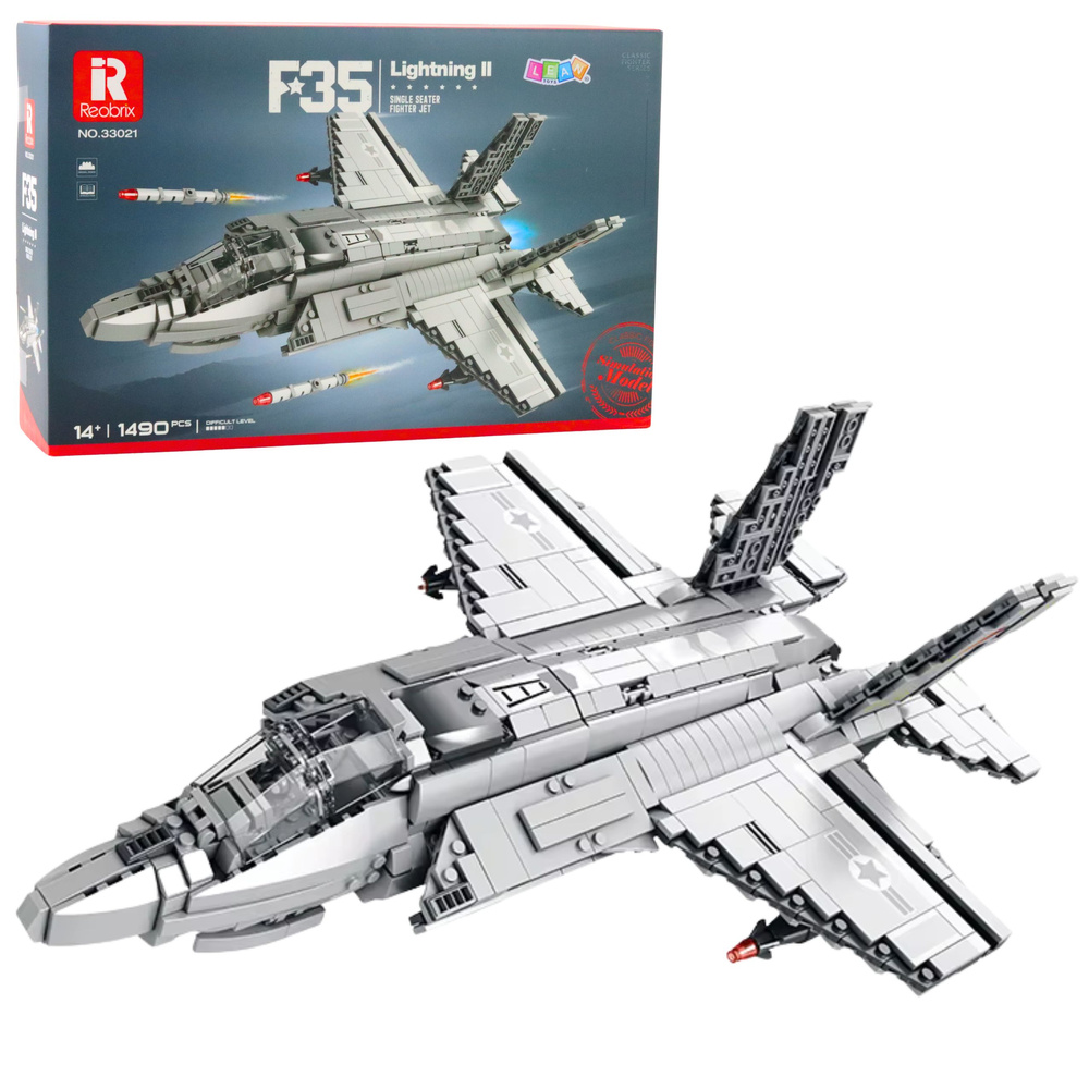 Stavebnicu F-35 Lightning II s 1490 dielmi – Šedé bojové lietadlo