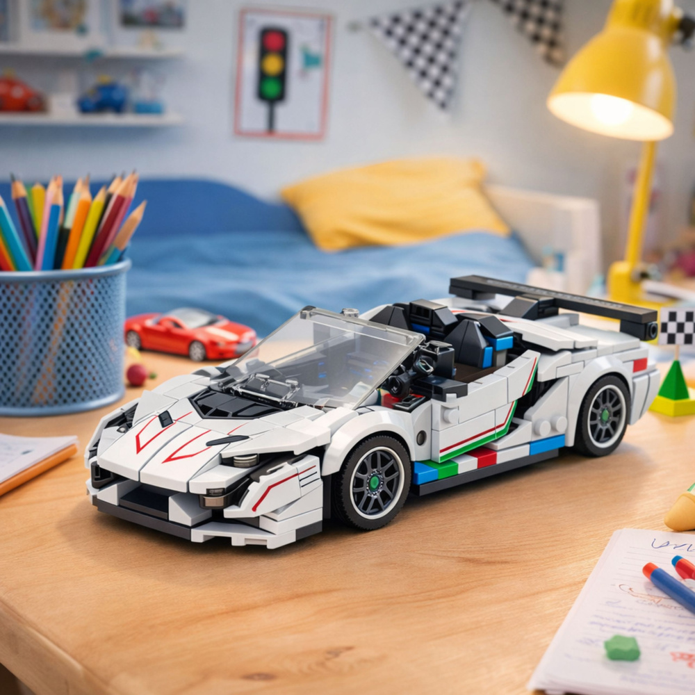 Stavebnice sportovního kabrioletu LEAN Toys 348 dílů pro děti od 14 let — V provozu
