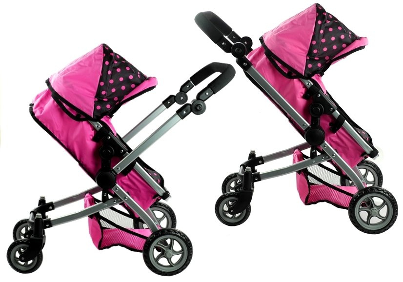 Kočárek pro panenky Alice Sporťák 2v1, hmotnost 5 kg, rozměry 55 x 20 x 40 cm, vhodný pro děti od 1 roku — Detail