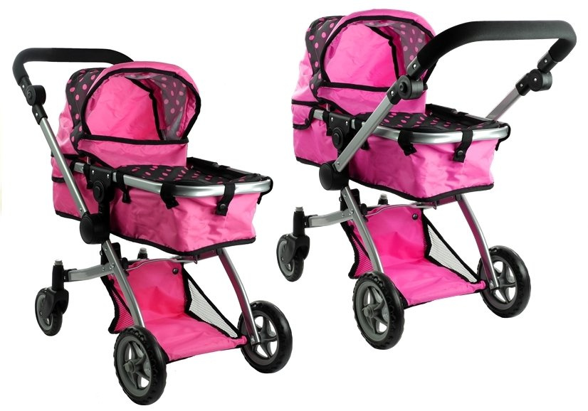 Kočárek pro panenky Alice Sporťák 2v1, hmotnost 5 kg, rozměry 55 x 20 x 40 cm, vhodný pro děti od 1 roku — V provozu