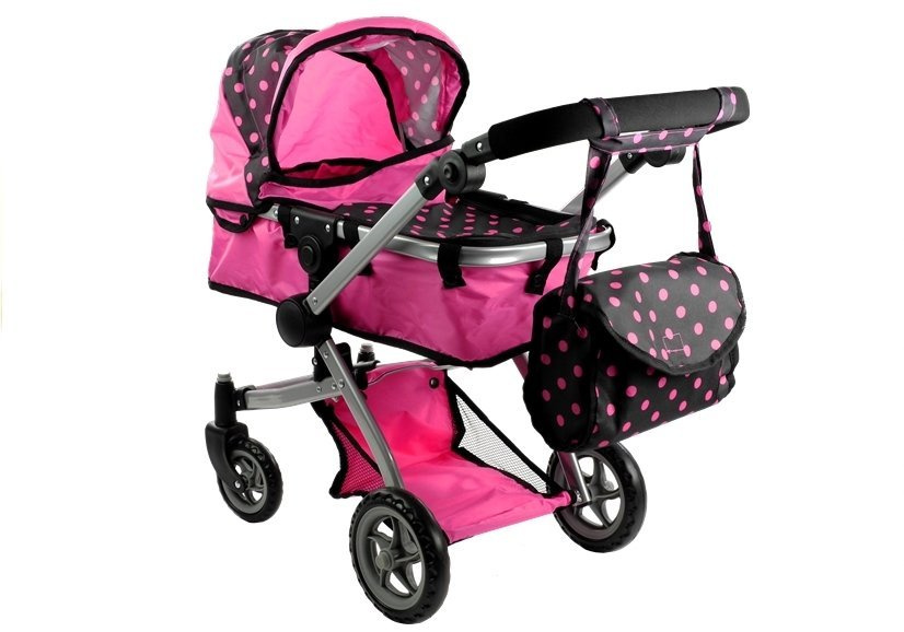 Kočárek pro panenky Alice Sporťák 2v1, hmotnost 5 kg, rozměry 55 x 20 x 40 cm, vhodný pro děti od 1 roku — Celkový pohled