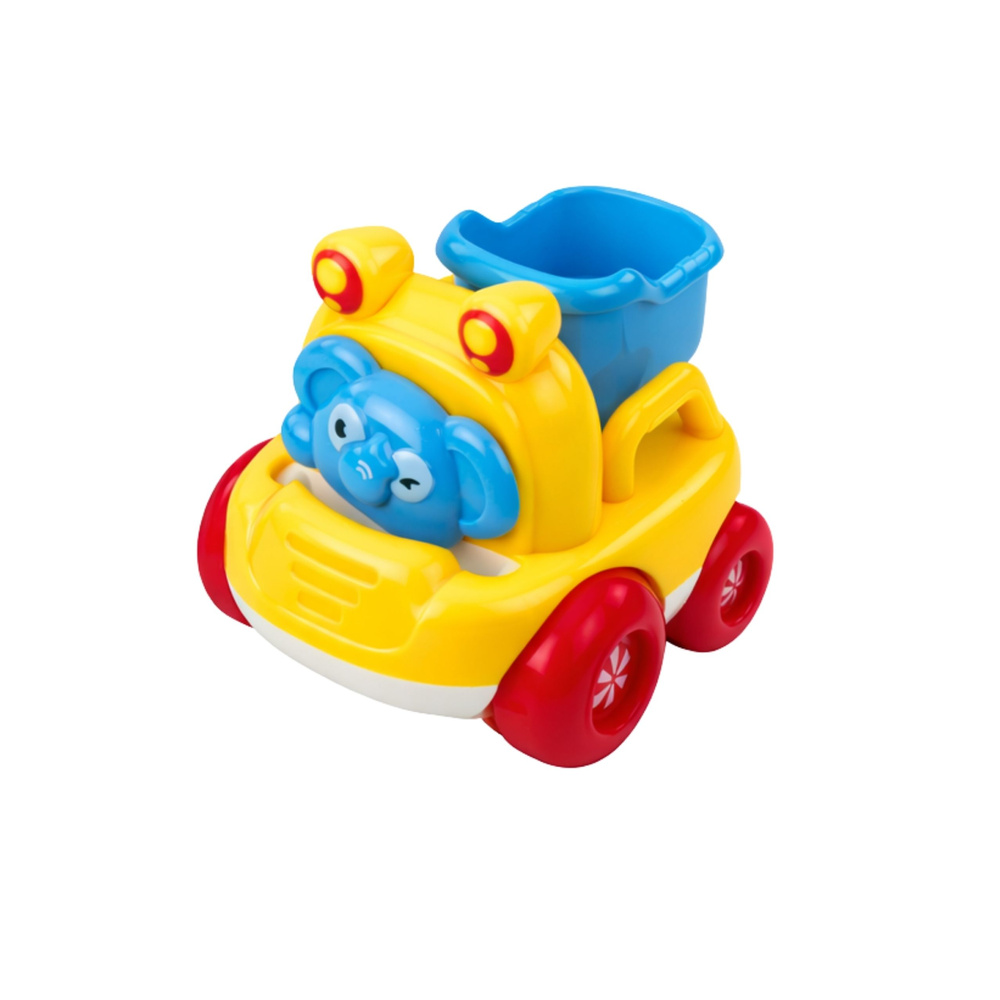 LEAN Toys Stavební vozidla se zvířátky 3 ks pro děti od 18 měsíců — bezpečné a interaktivní hračky s pohybujícími se částmi — Hrání s dítětem