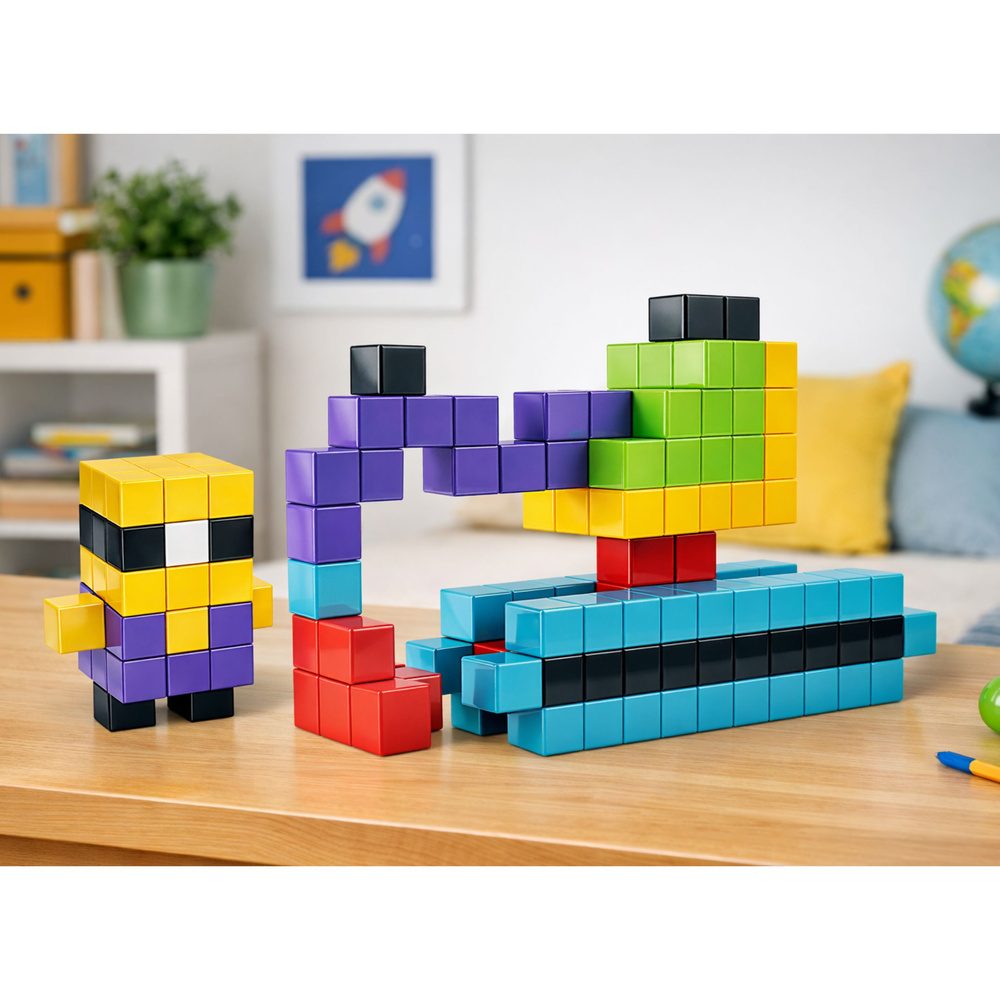 Magnetická stavebnice LEAN Toys 96 dílů pro děti od 3 let — V provozu