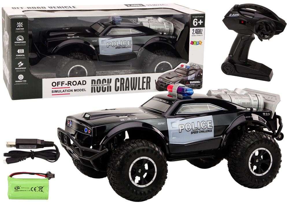 RC Terénní Policejní Auto 1:8 na Dálkové Ovládání