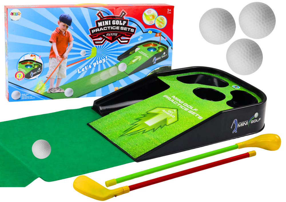 Mini golf sada LEAN Toys se zvuky a světly 120 cm - interaktivní hra pro děti od 3 let