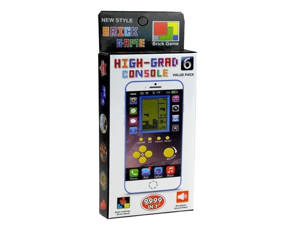 Elektronická hra Tetris kapesní verze LEAN Toys – věk od 3 let (rozměr: 14×6,5×1,5 cm) — Jasné barevné bloky Tetrisu