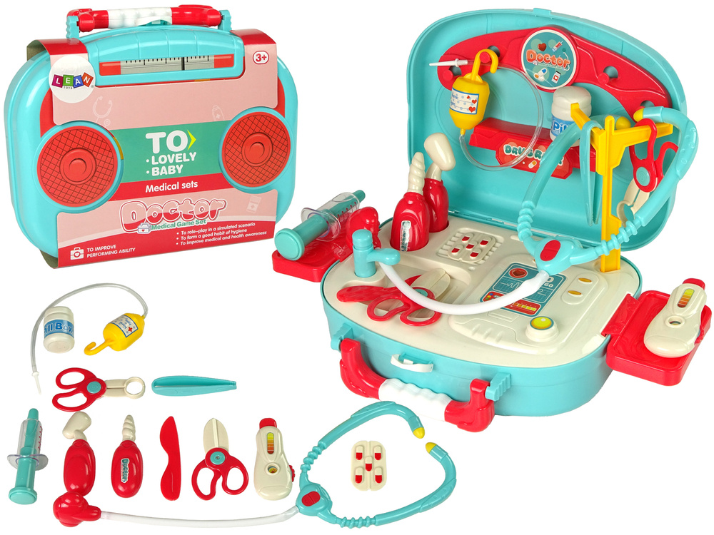 Sada malého lékaře LEAN Toys s kufříkem a stetoskopem — Kufřík