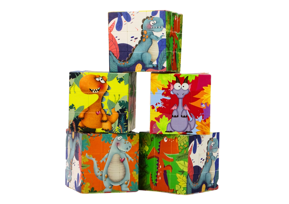 Magická kostka LEAN Toys s dinosaury – rozvíjí logiku a kreativitu od 6 let — Detail