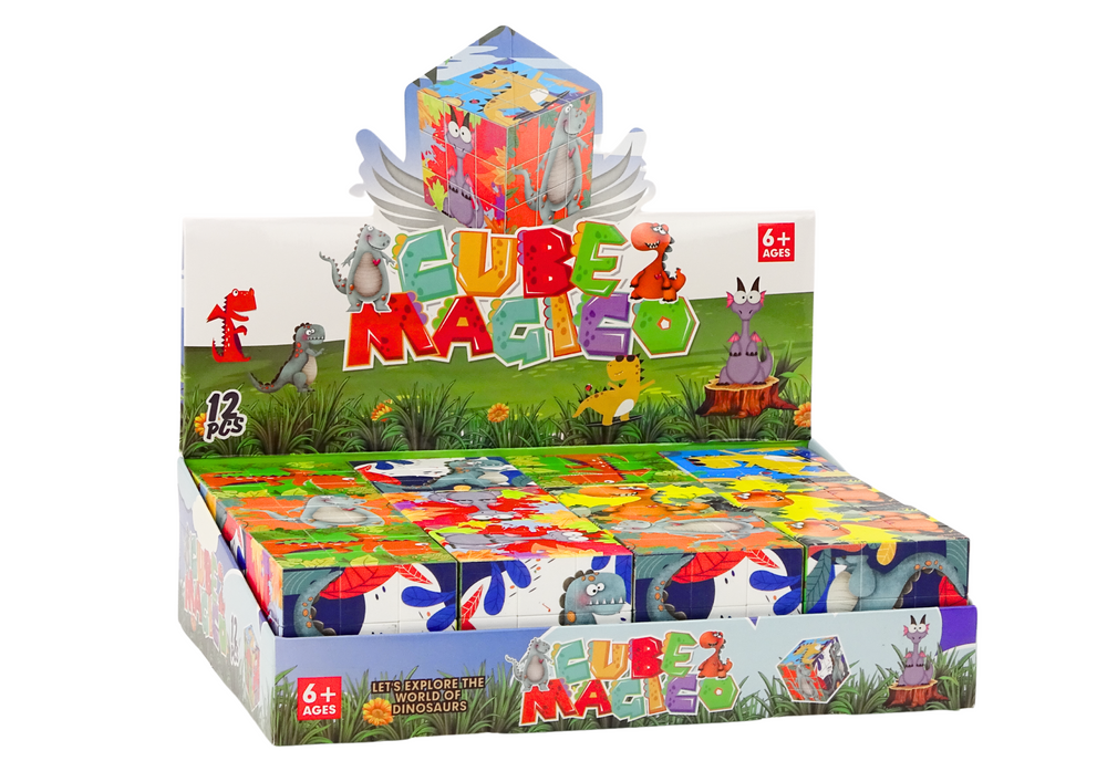 Magická kostka LEAN Toys s dinosaury – rozvíjí logiku a kreativitu od 6 let — V provozu
