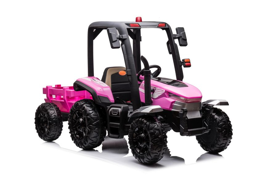 Elektrický traktor pre deti LEAN Toys BLT-206 ružový – 24 V/7 Ah, pohon 2 × 200 W, diaľkové ovládanie 2,4 GHz