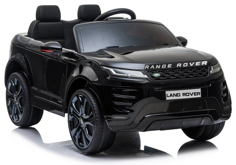 Elektrické auto Range Rover Evoque pre deti – čierne lakované, 2x 45 W, diaľkové ovládanie 2,4 GHz
