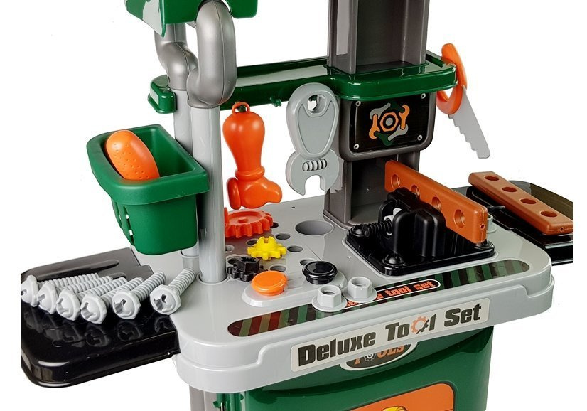 Sada nářadí v kufříku na kolečkách Dílna Pila Šroubovák LEAN Toys 3+ 20 x 25 x 35 cm — V provozu