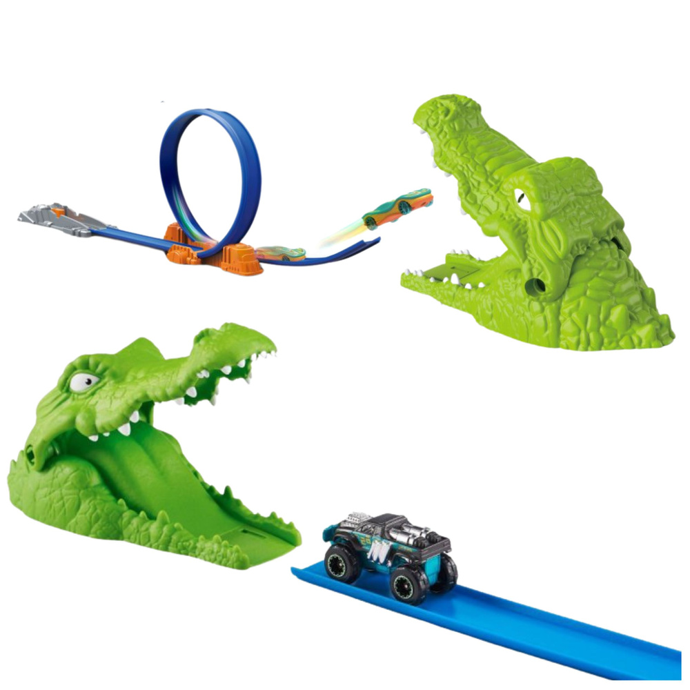 Autodráha s Krokodýlím Katapultem - LEAN Toys, pro chlapce od 3 let, 35 x 25 x 10 cm — Detail