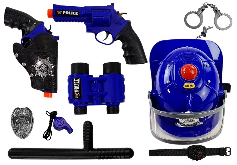 Dětská policejní sada se zvukovými a světelnými efekty - modrá — Detail