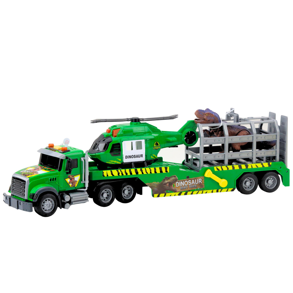 Záchranný set LEAN Toys s kamionem, helikoptérou a dinosaurem se zvuky — Detail