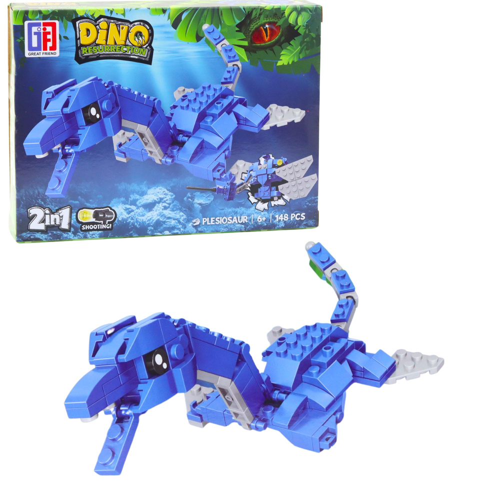 Stavebnice LEAN Toys Dinosaurus a Robot 2v1, 148–175 dílků, pro děti od 6 let — V provozu