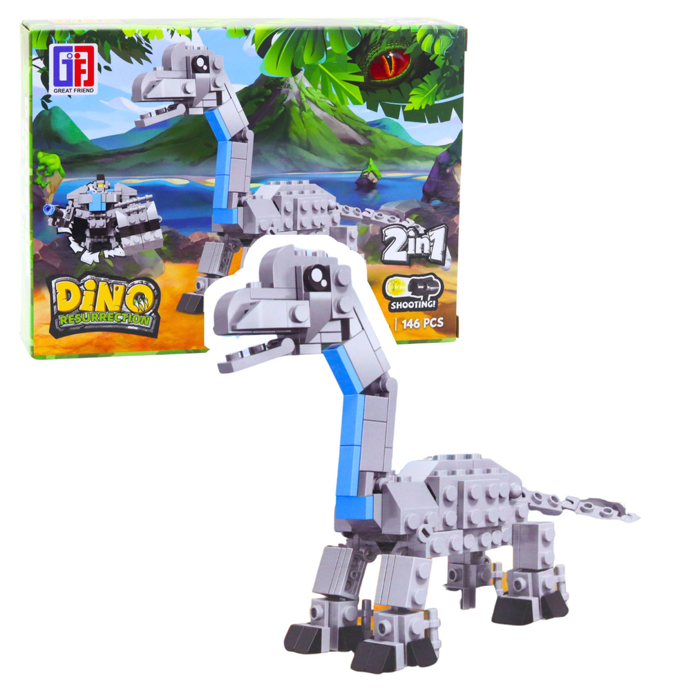 Stavebnice LEAN Toys 2v1 – dinozaur a robot, 145–161 dílků, pro děti od 6 let — V provozu