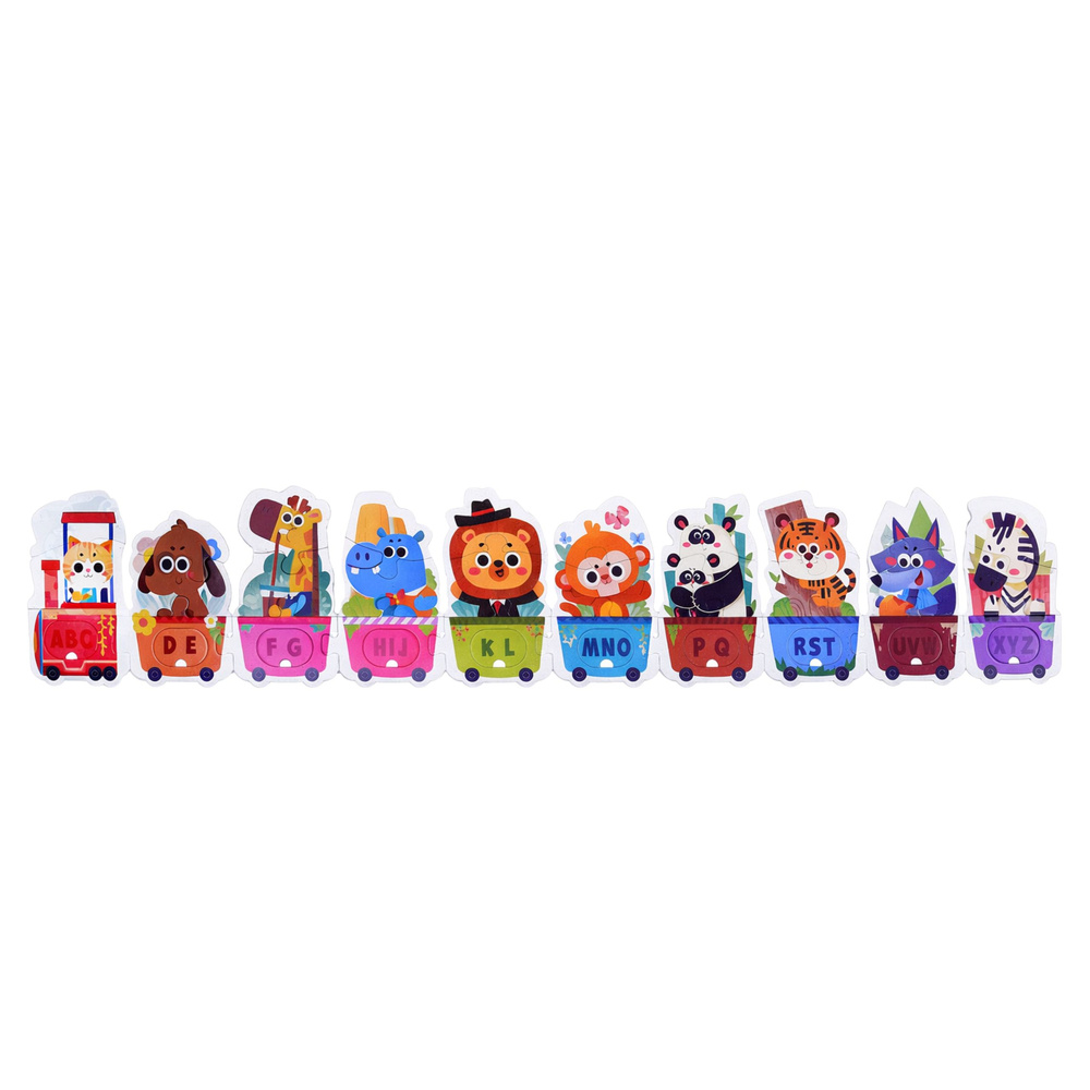 Edukační Puzzle Alfabetový Vlak se Zvířátky LEAN Toys, 40 dílků, pro děti od 3 let — V provozu