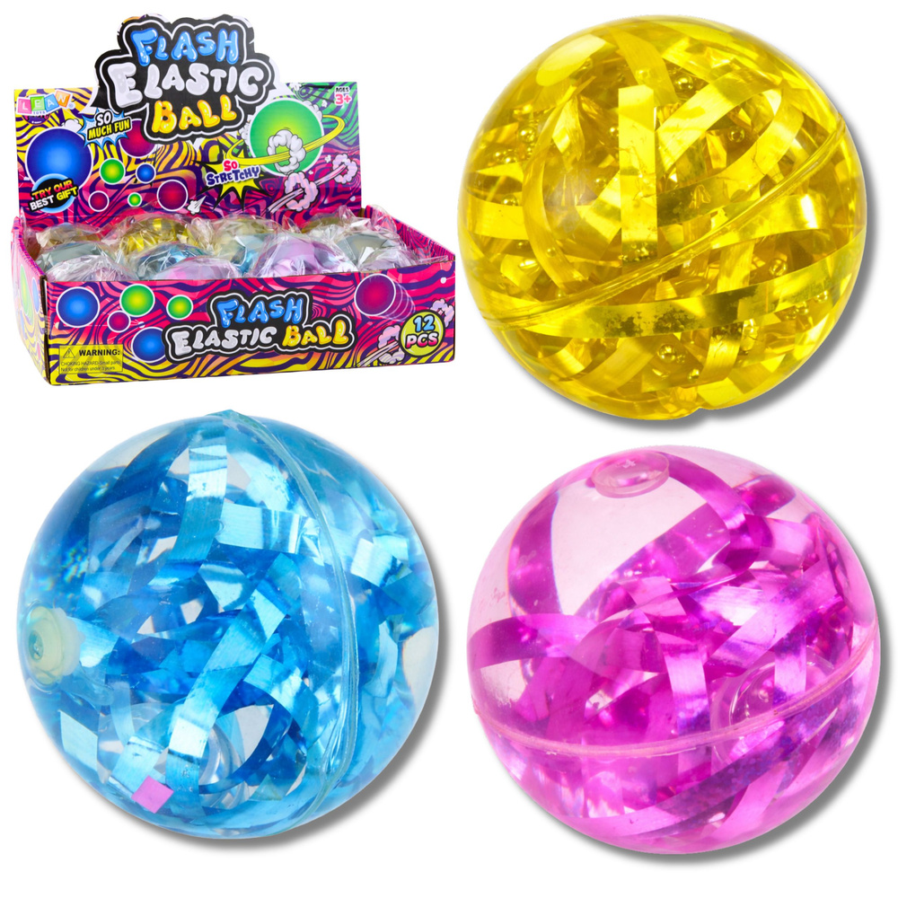 Balónek LEAN Toys duhový s konfetami a světelnými efekty 7 cm — Celkový pohled