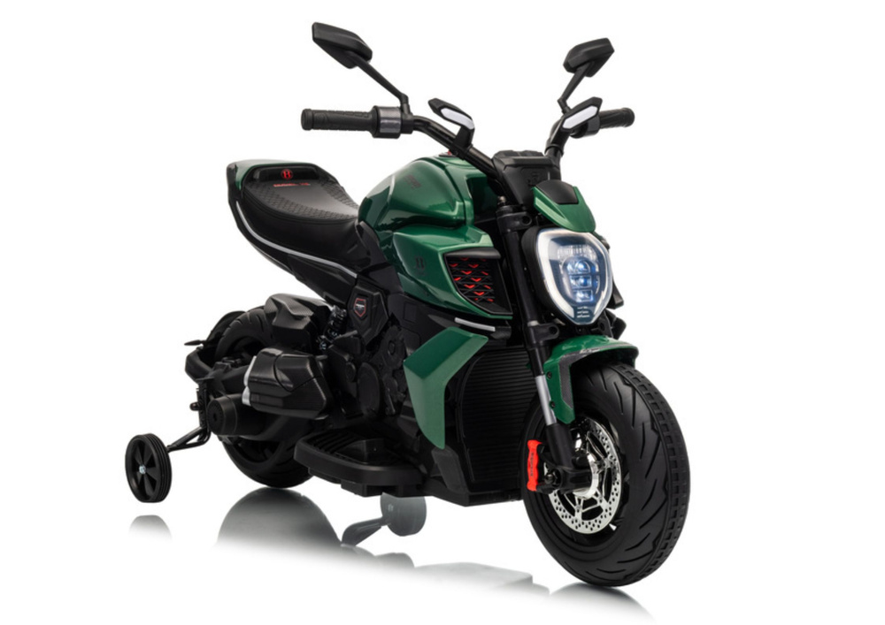 Elektrický Motocykl LEAN CARS XMX656 12V 2x45W Zelený pro Děti do 30 kg — Celkový pohled
