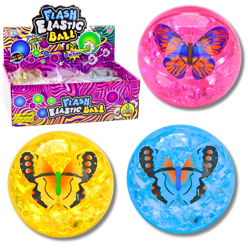 Svítící konfettová míč s motýlem 9 cm - LEAN Toys — Celkový pohled