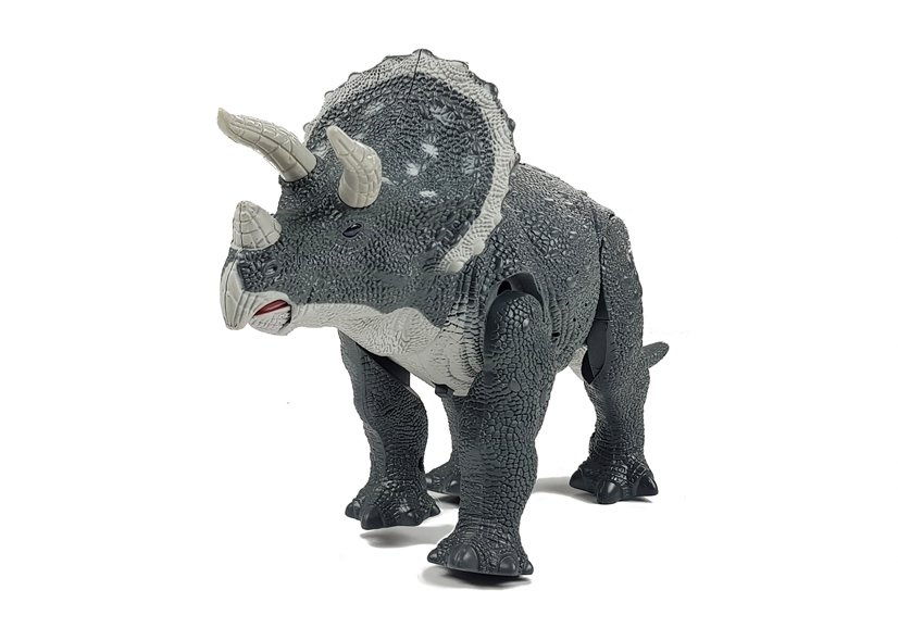 Velký bateriový dinosaurus Triceratops Šedý — V provozu