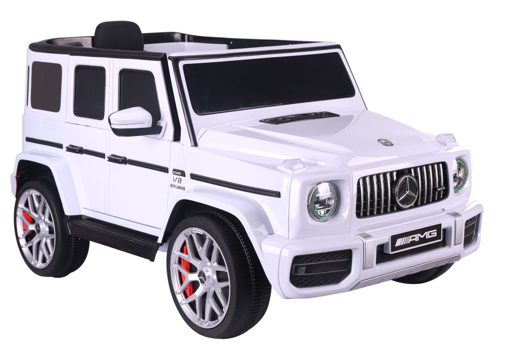 Detské elektrické autíčko Mercedes G63 od LEAN Toys, 12 V, batéria, motor 2×45 W, biele, s diaľkovým ovládaním
