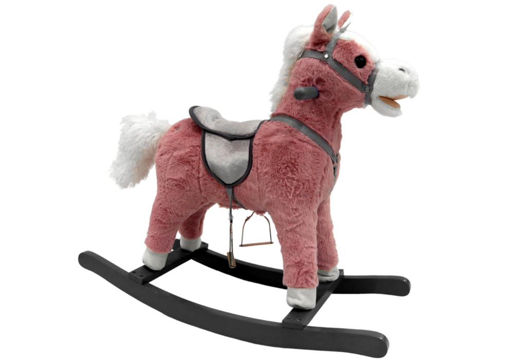 Houpací Kůň 74 cm Zvukový Růžový