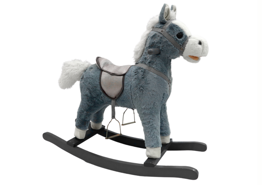 Houpací Kůň 74 cm Zvuky Šedý