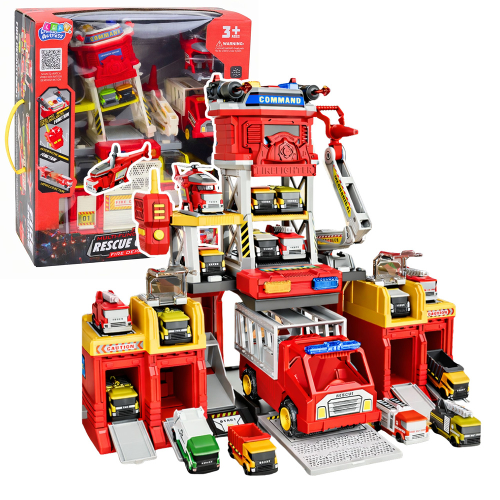 Interaktivní hasičská stanice LEAN Toys se světelnými a zvukovými efekty pro děti od 3 let — Celkový pohled