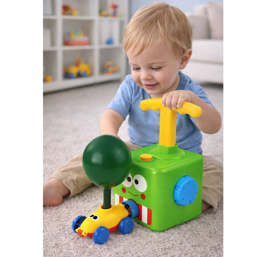 Žabí balónkové auto LEAN Toys pro děti od 3 let — V provozu