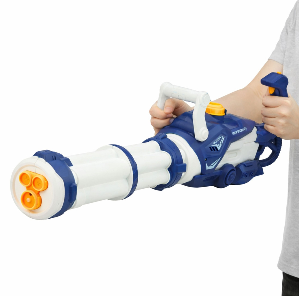Elektrická vodní puška LEAN Toys s automatickým nasáváním 1300 ml — V provozu