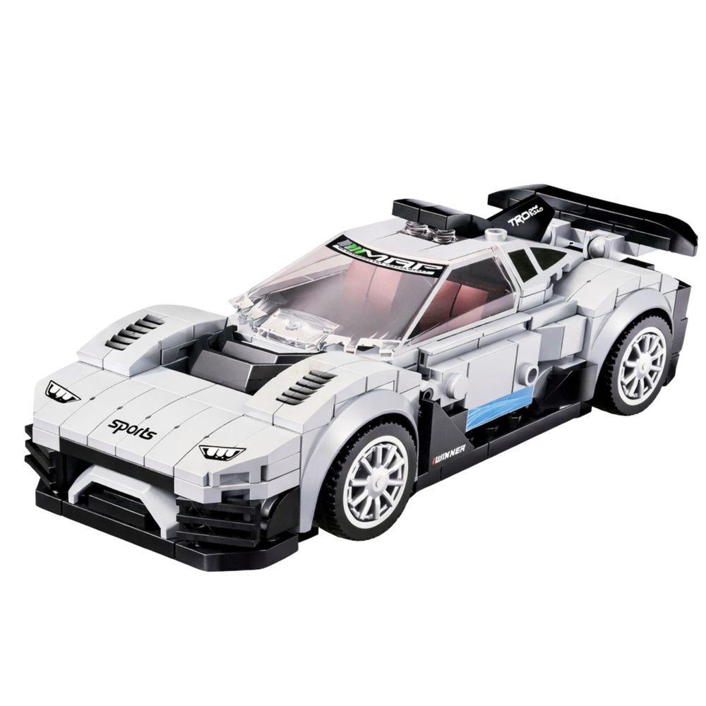 Stavebnice LEAN Toys: Závodní Auto a Robot, 320 dílků — Detail