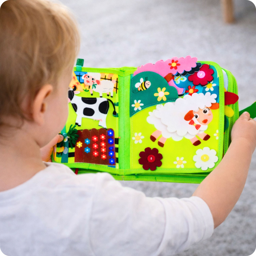 Montessori Edukační Kniha Farma pro Děti - 20 Interaktivních Aktivit na 10 Stránkách — V provozu