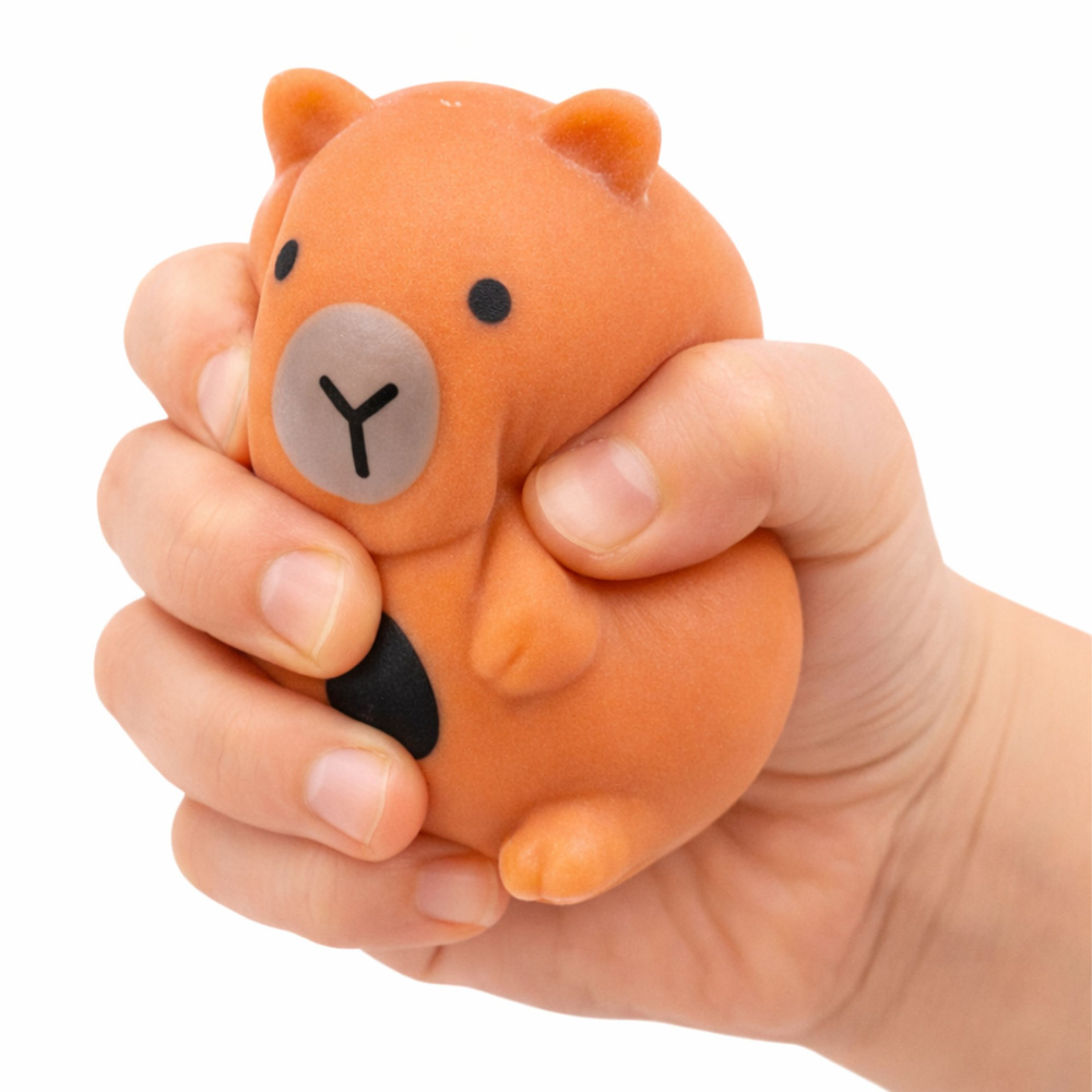 Antistresová Kapibara Squishy 7 cm - Relaxace a Jemná Motorika Pro Každý Den — V provozu