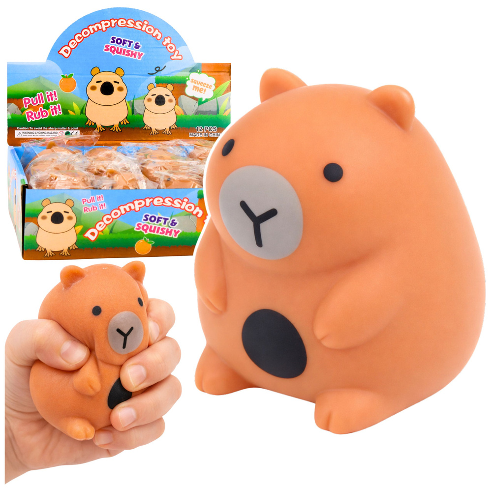 Antistresová Kapibara Squishy 7 cm - Relaxace a Jemná Motorika Pro Každý Den — Celkový pohled