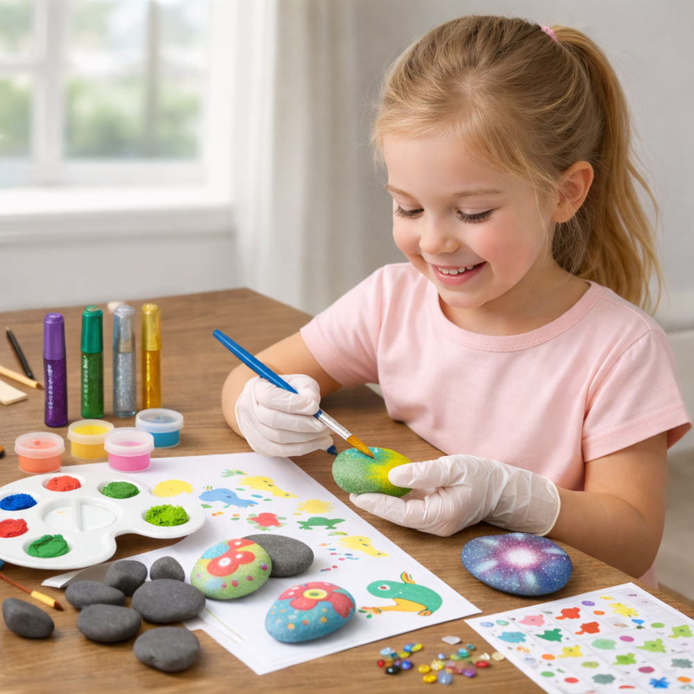 Kreativní sada svítící kameny pro malování LEAN Toys, pro děti od 3 let — V provozu