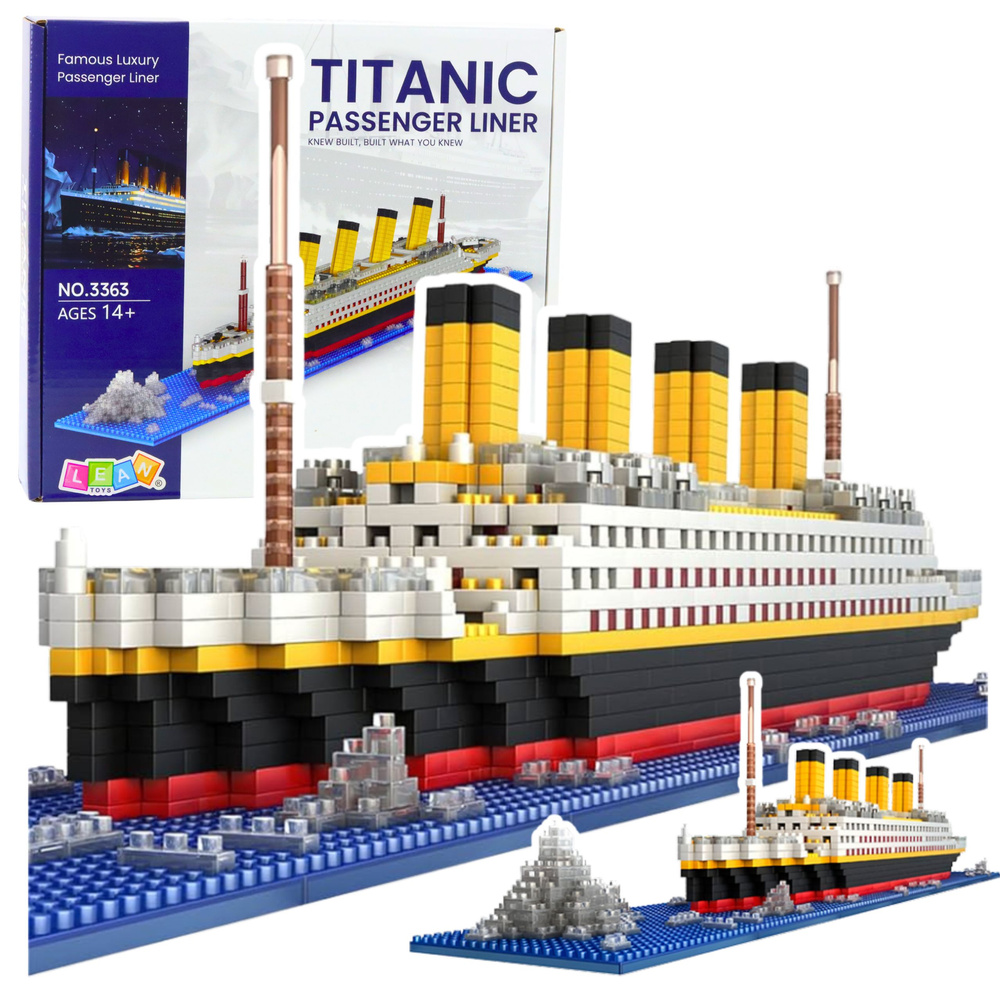 3D Model Titanicu LEAN Toys, 1878 dílků, pro děti od 9 let — Celkový pohled