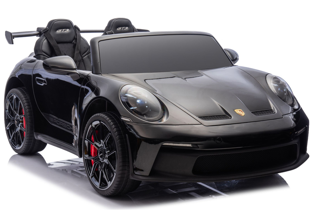 Elektrické auto LEAN CARS Porsche GT3 černý lakovaný dětský model — Celkový pohled