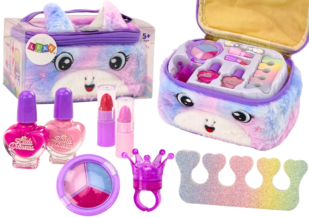Set krásy Plyšová Kosmetická Taštička Jednorožec Laky Stíny