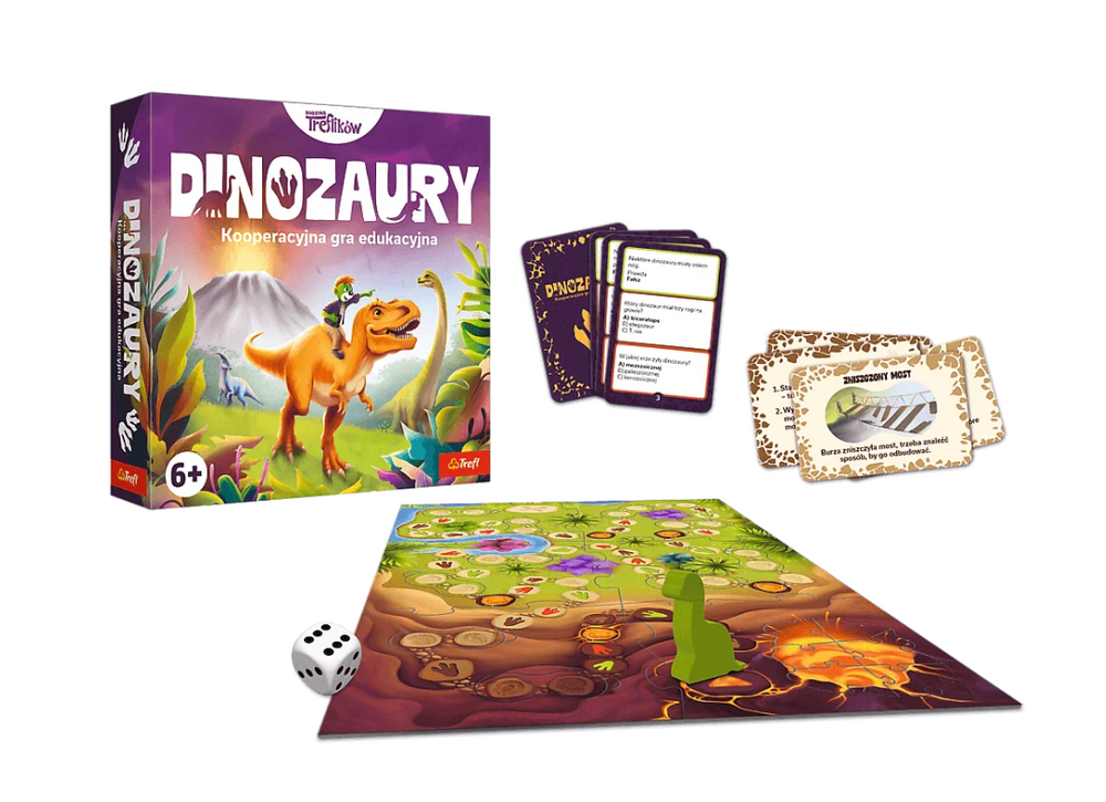 Edukační hra - Dinosaury: Dobrodružství s Rodinou Trefliků Trefl Gry pro děti od 6 let, 2–5 hráčů, hraje se 20 minut — Celkový pohled