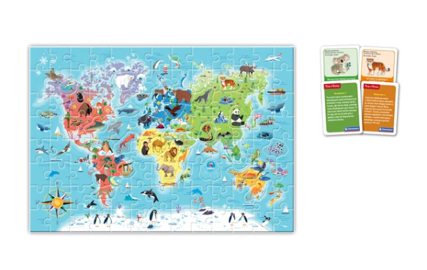 Puzzle & Kvízy Zvířata Clementoni – Vzdělávací Hra pro Děti od 6 Let — V provozu