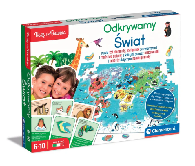 Puzzle & Kvízy Zvířata Clementoni – Vzdělávací Hra pro Děti od 6 Let — Celkový pohled