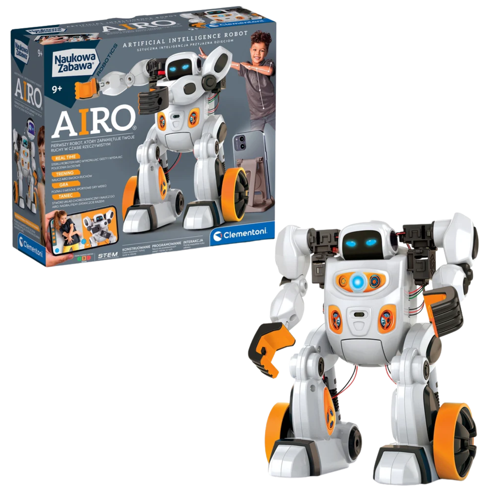 Clementoni Airo 50819 interaktívny robot s umelou inteligenciou, ovládanie hlasom a gestami, CZ, od 9 rokov
