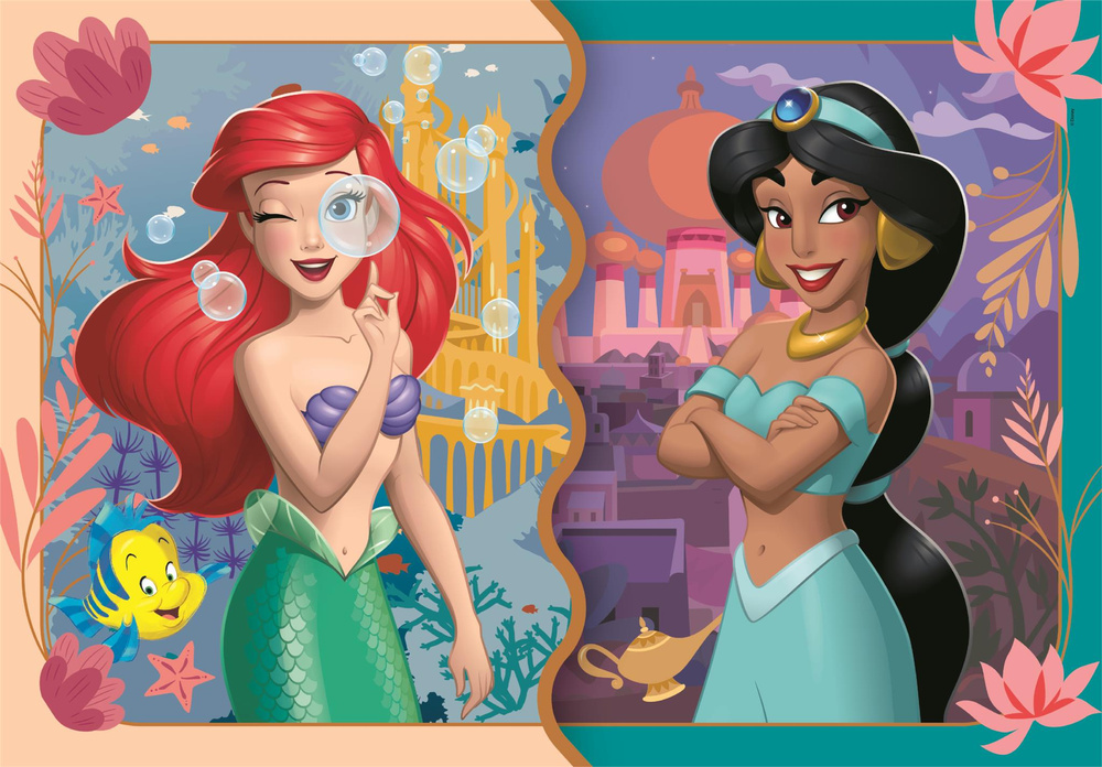 Clementoni Super Color Disney Princezny puzzle 2×20 dílků 3+ — Detail