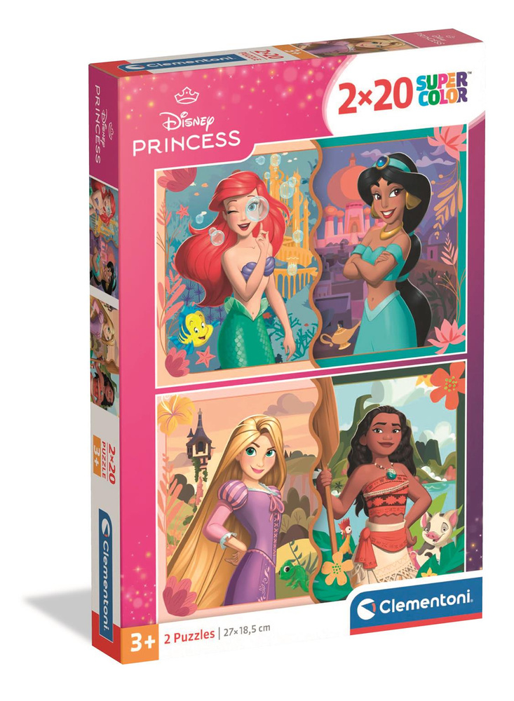Clementoni Super Color Disney Princezné – puzzle 2×20 dielov (24092) 3+