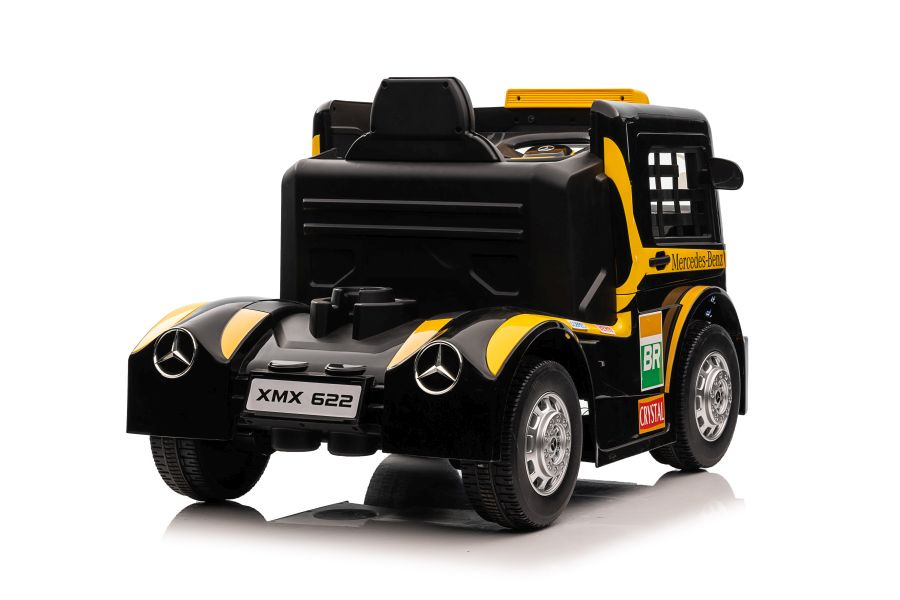 Detské elektrické autíčko Mercedes XMX622 žlté – 12 V batéria, 2 motory, diaľkové ovládanie pre rodičov