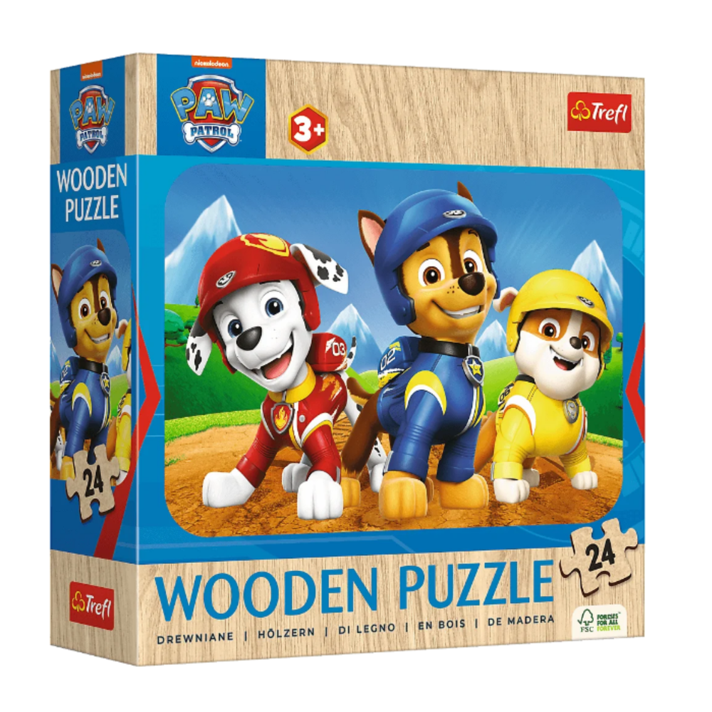 Drevené puzzle Trefl „Roztomilá psia partia“ – 24 dielov pre deti od 3 rokov, 20265